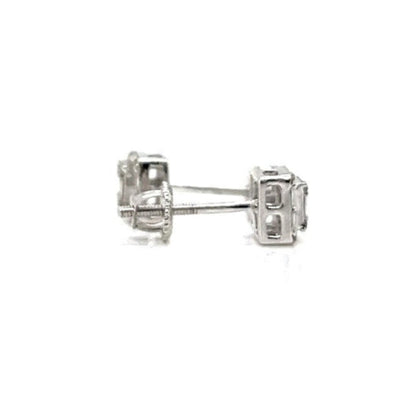 10K Gold Square Shaped Screwback Earrings With Natural Diamonds 0.33ct  - SE14506