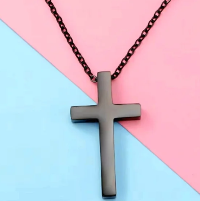 High-Quality Stainless Steel 18" Simple Cross Necklace Design