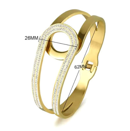 26MM Stainless Steel Zircon Jewelry Bracelets Bangles