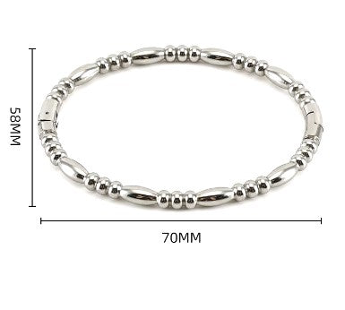 Oval Round Texture Modern Minimalist 4mm Bracelets Bangles