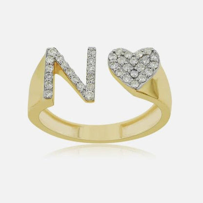 10k Initial Letter Natural Diamonds Stylish Rings SR26400