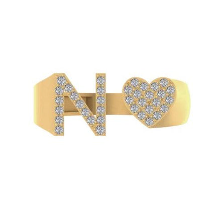 10k Initial Letter Natural Diamonds Stylish Rings SR26400