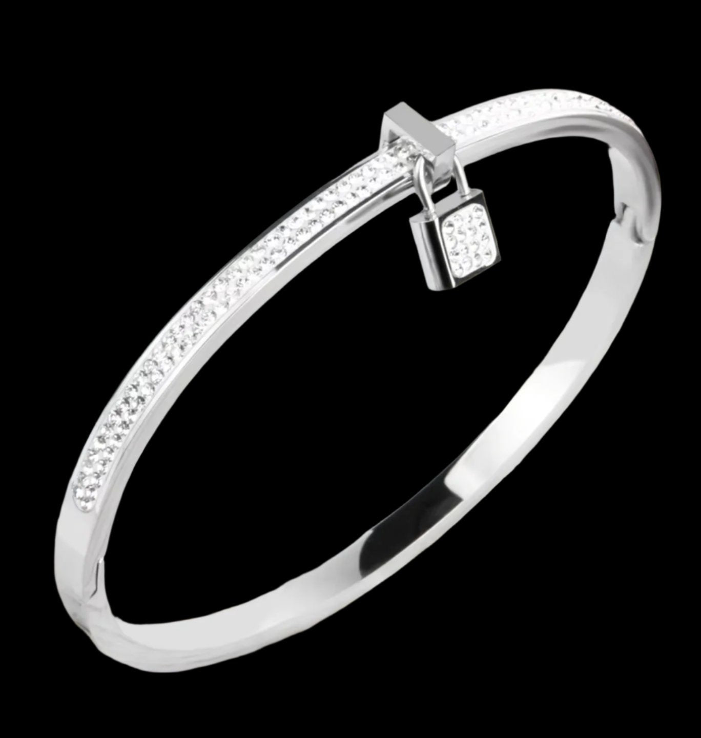 Fancy Plated Lock Women Jewelry Bangle