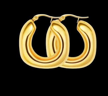 18K Gold Plated Stainless Steel Hoops