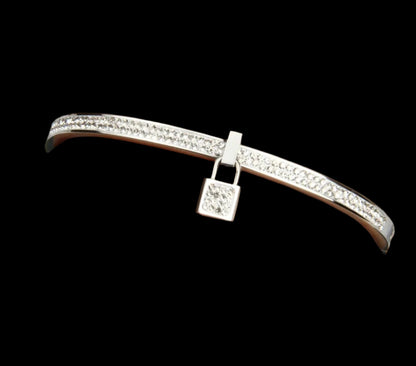 Fancy Plated Lock Women Jewelry Bangle