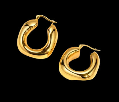 18K Gold Plated Stainless Steel Hoops