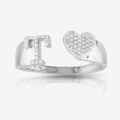 10k Initial Letter Natural Diamonds Stylish Rings SR26400