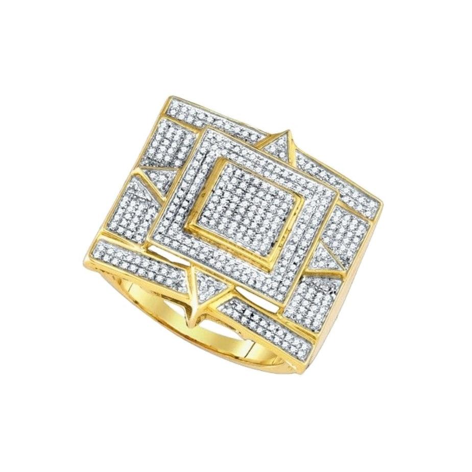 Men's MICRO PAVE Cubic Zirconia Ring 14k Yellow-gold Plated over Sterling - C156123