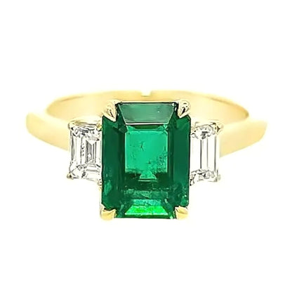 14k Gold Green Natural Diamond Engagement Ring - 36767