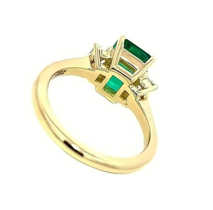 14k Gold Green Natural Diamond Engagement Ring - 36767