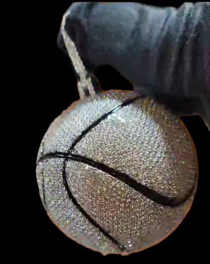 Iced Out Basketball Circle 3D Pendant Charm Special Jewelry Design