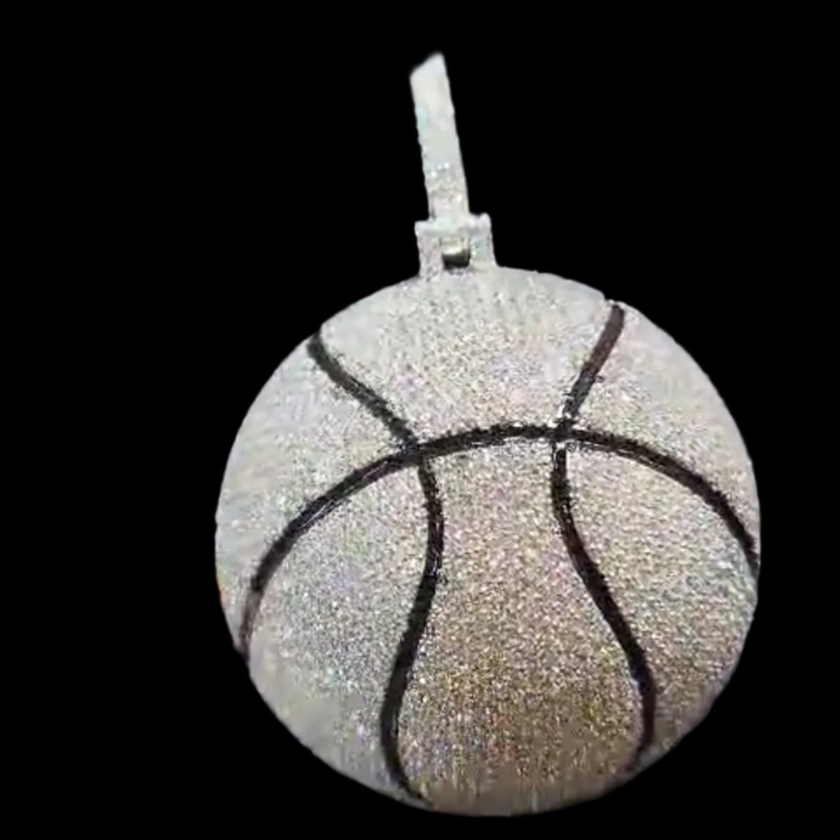 Iced Out Basketball Circle 3D Pendant Charm Special Jewelry Design