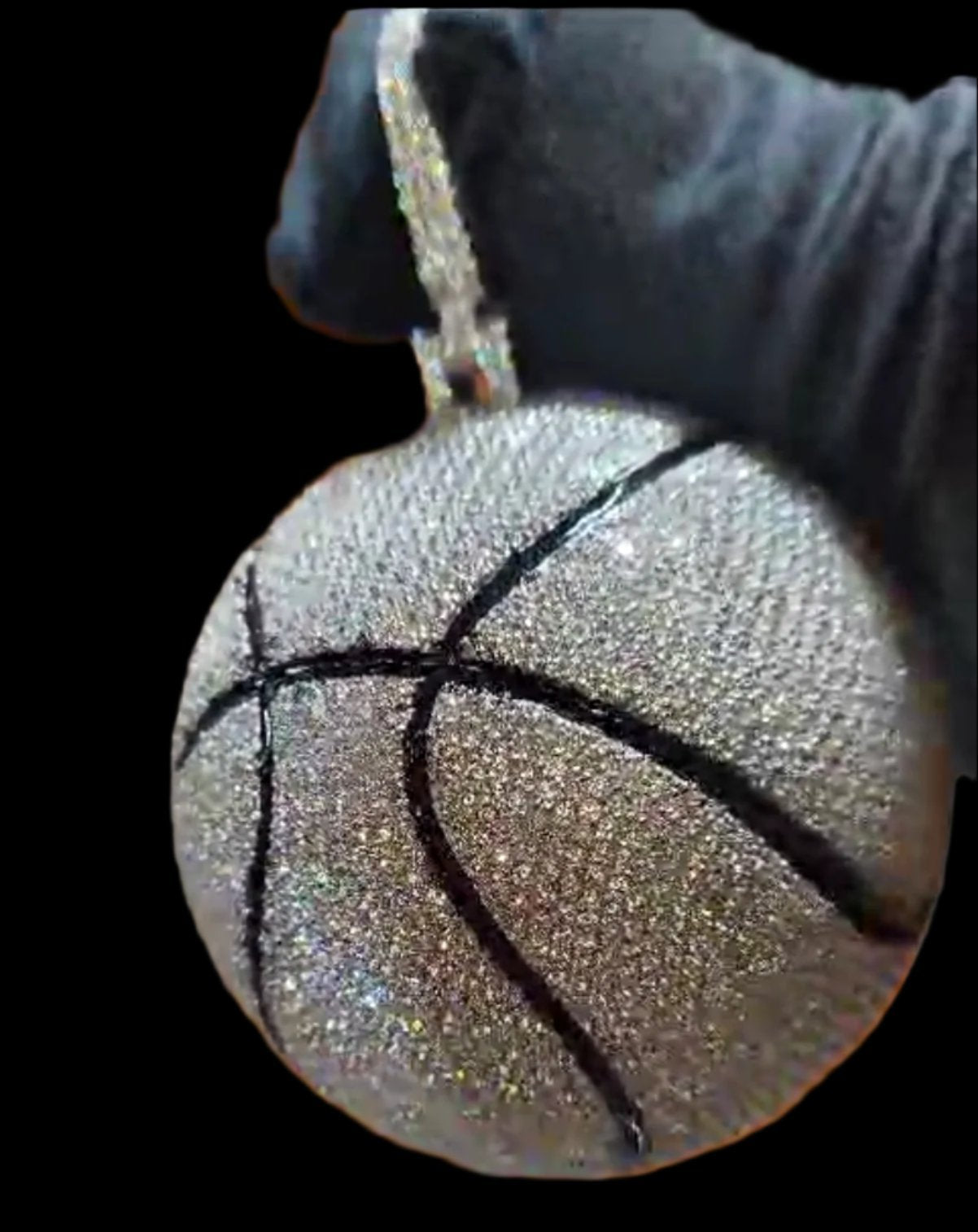 Iced Out Basketball Circle 3D Pendant Charm Special Jewelry Design