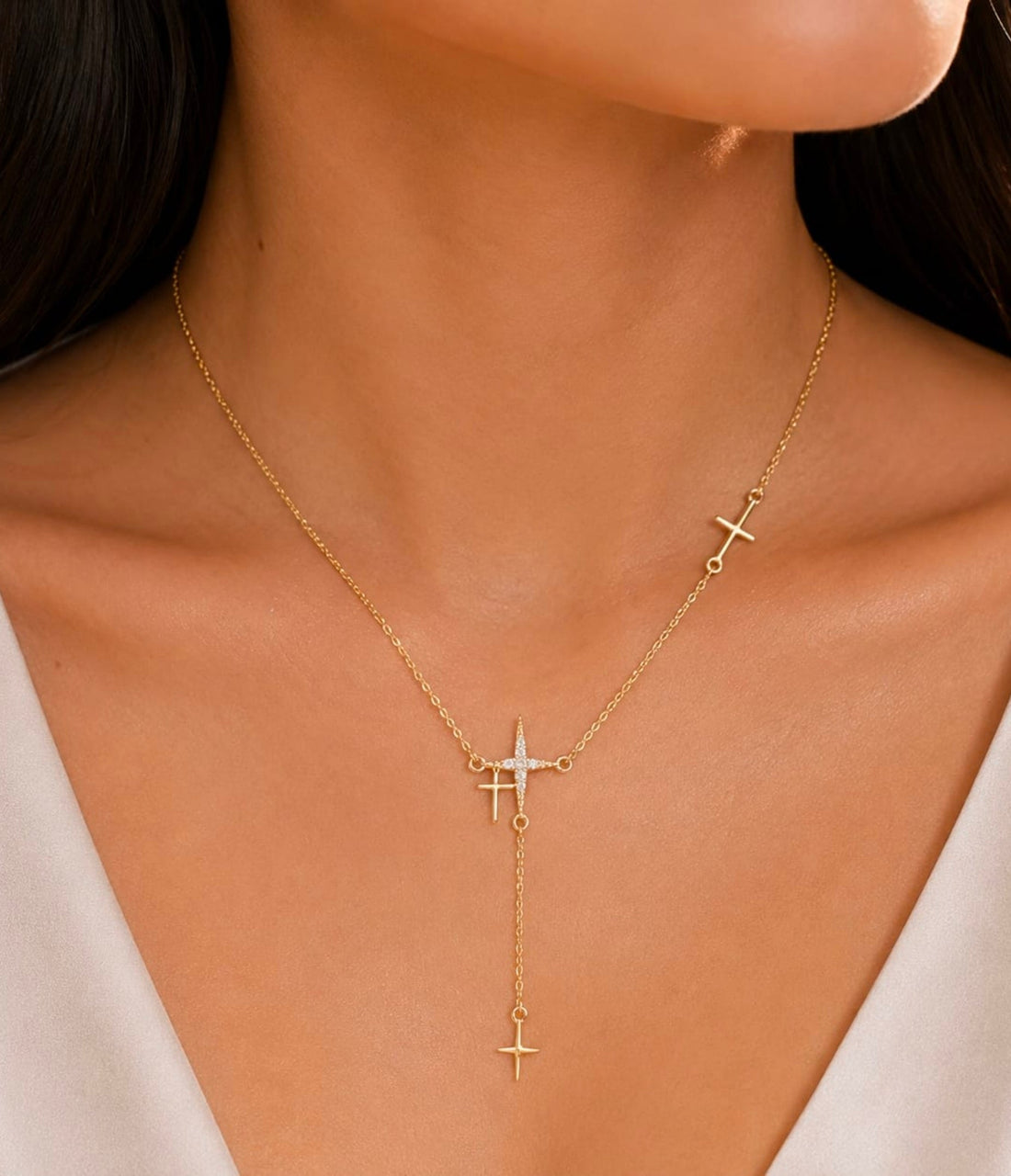 Cross Y Necklace