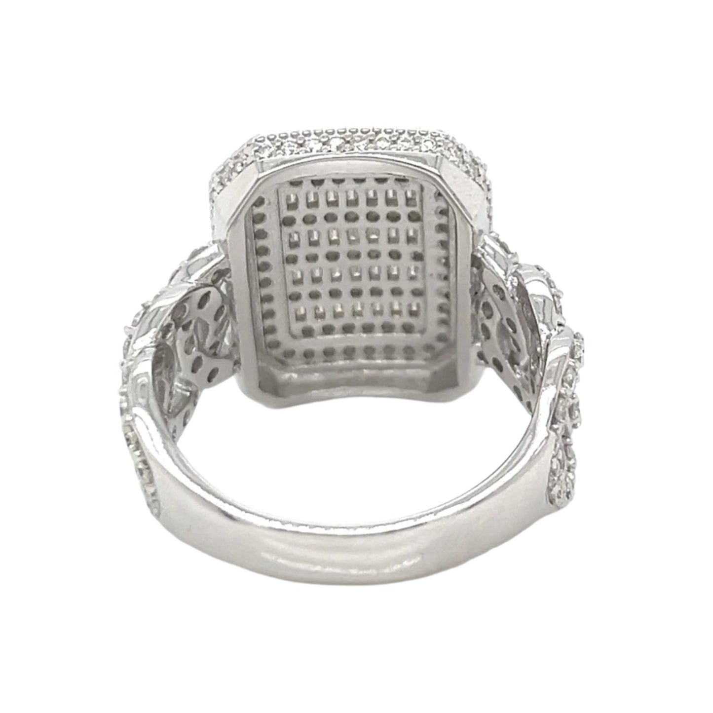 925 Sterling Silver Moissanite Square Ring - M100099