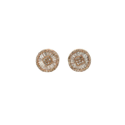 14K Gold Circle Shaped Natural Diamonds 0.6ct Earrings - SE23953