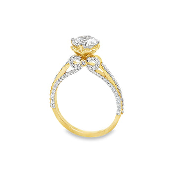 14K Yellow Gold Round Lab Diamond Ring