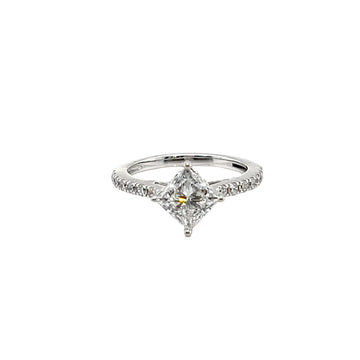 Princess Cut Lab Diamond Engagement Ring in 14K White Gold