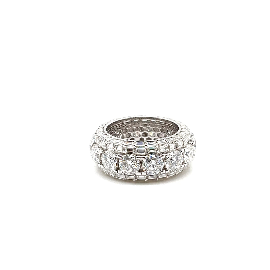 VVS Moissanite Multi-Row Lab Created Eternity Band Ring – .925 Sterling Silver