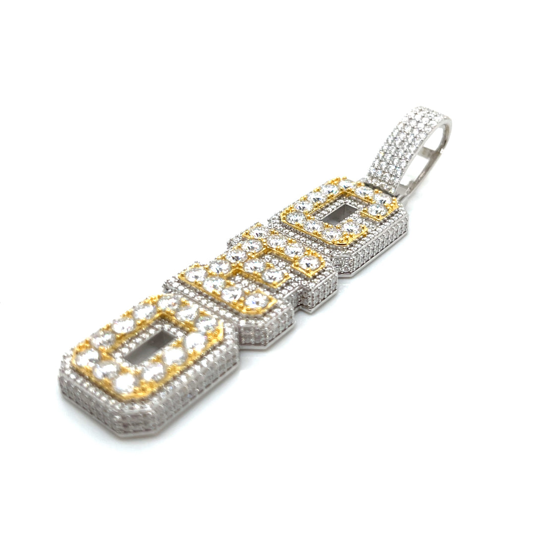 12.12ct Lab-Created Moissanite CEO Letter Pendant .925 Sterling Silver