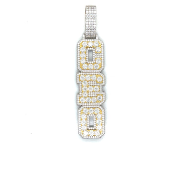 12.12ct Lab-Created Moissanite CEO Letter Pendant .925 Sterling Silver