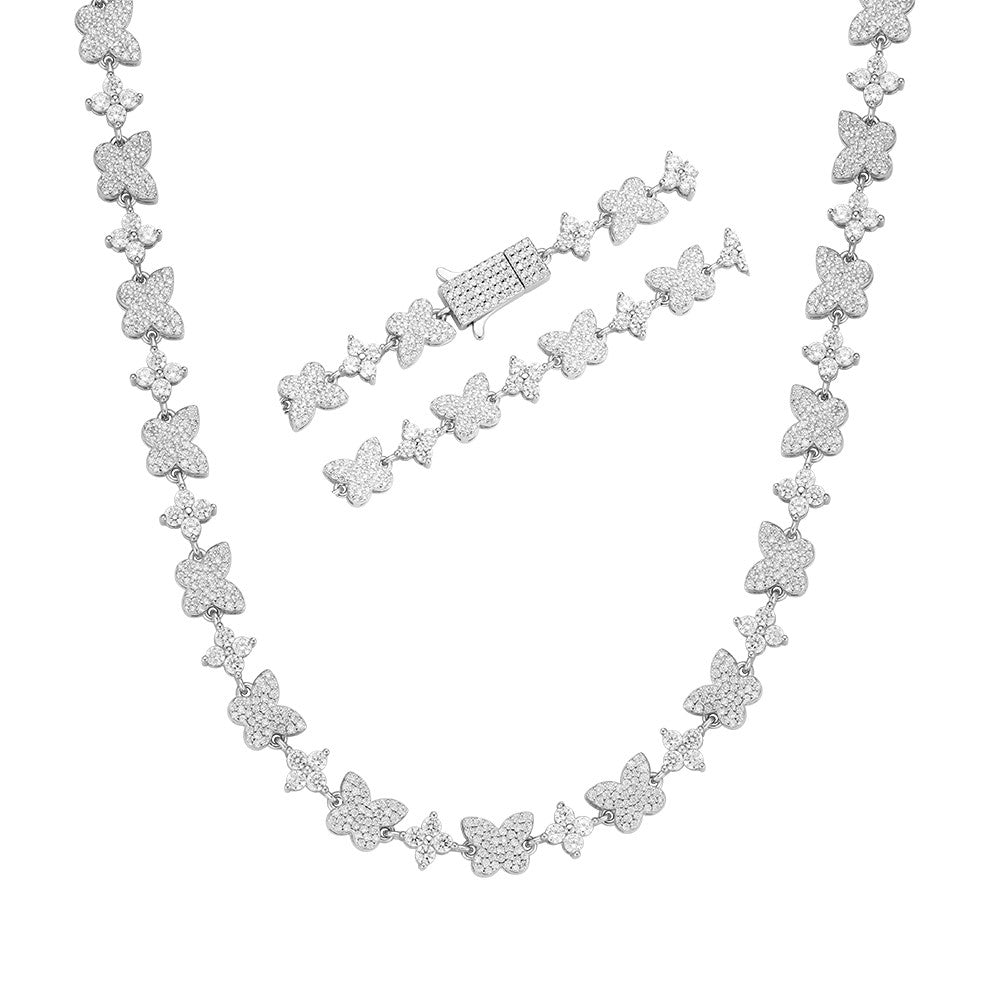 Eternal Butterfly Moissanite Necklace in Sterling Silver