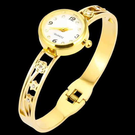 Gold Plated Stainless Steel Watch Bangle