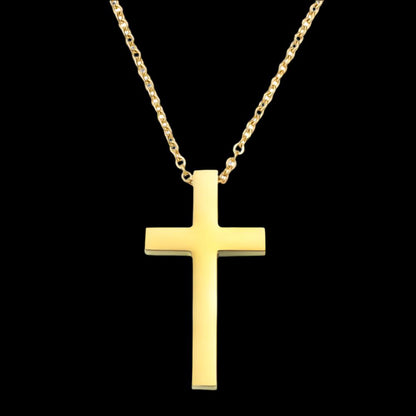 High-Quality Stainless Steel 18" Simple Cross Necklace Design