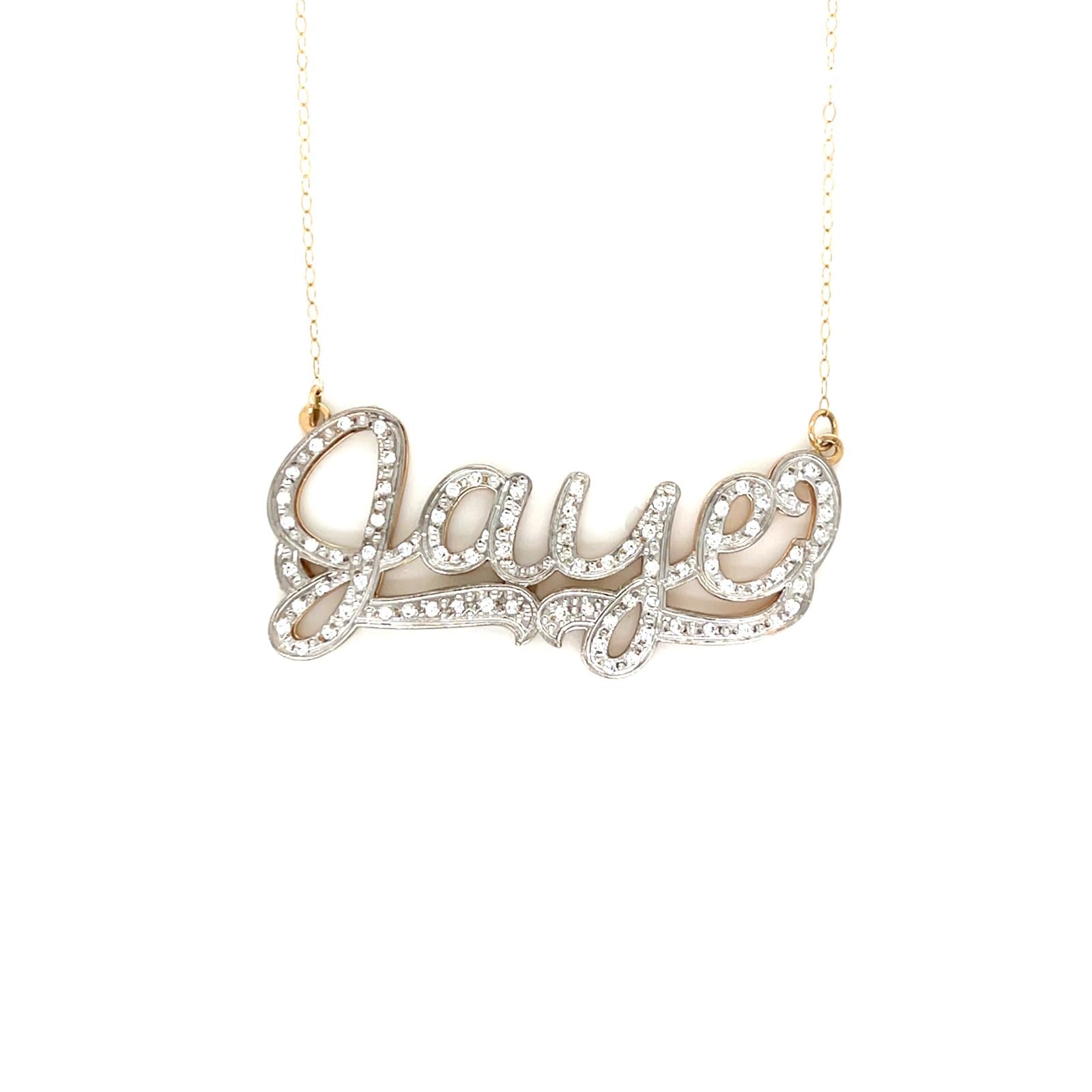 Custom Iced Script Name Necklace with Moissanite or CZ Stones