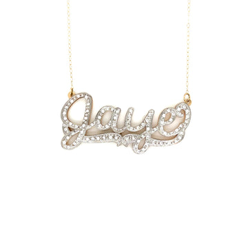 Custom Iced Script Name Necklace with Moissanite or CZ Stones
