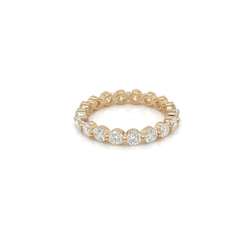 Gold Lab Created Moissanite Eternity Band Brilliant Full Circle Design