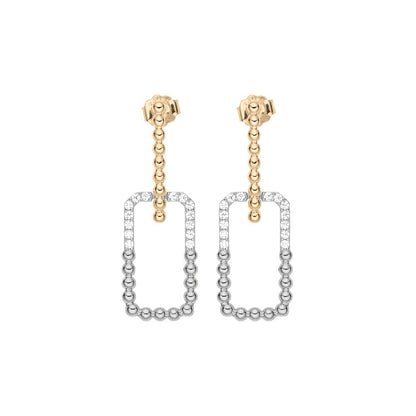 Moissanite Diamonds 14K Gold Rectangle Dangle Drop Earrings - G2009933