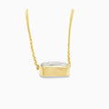 East-west bezel solitaire necklace in 14k gold, 2 ct
