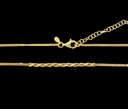 14K Gold Plated Baby Cuban And Rope Necklace