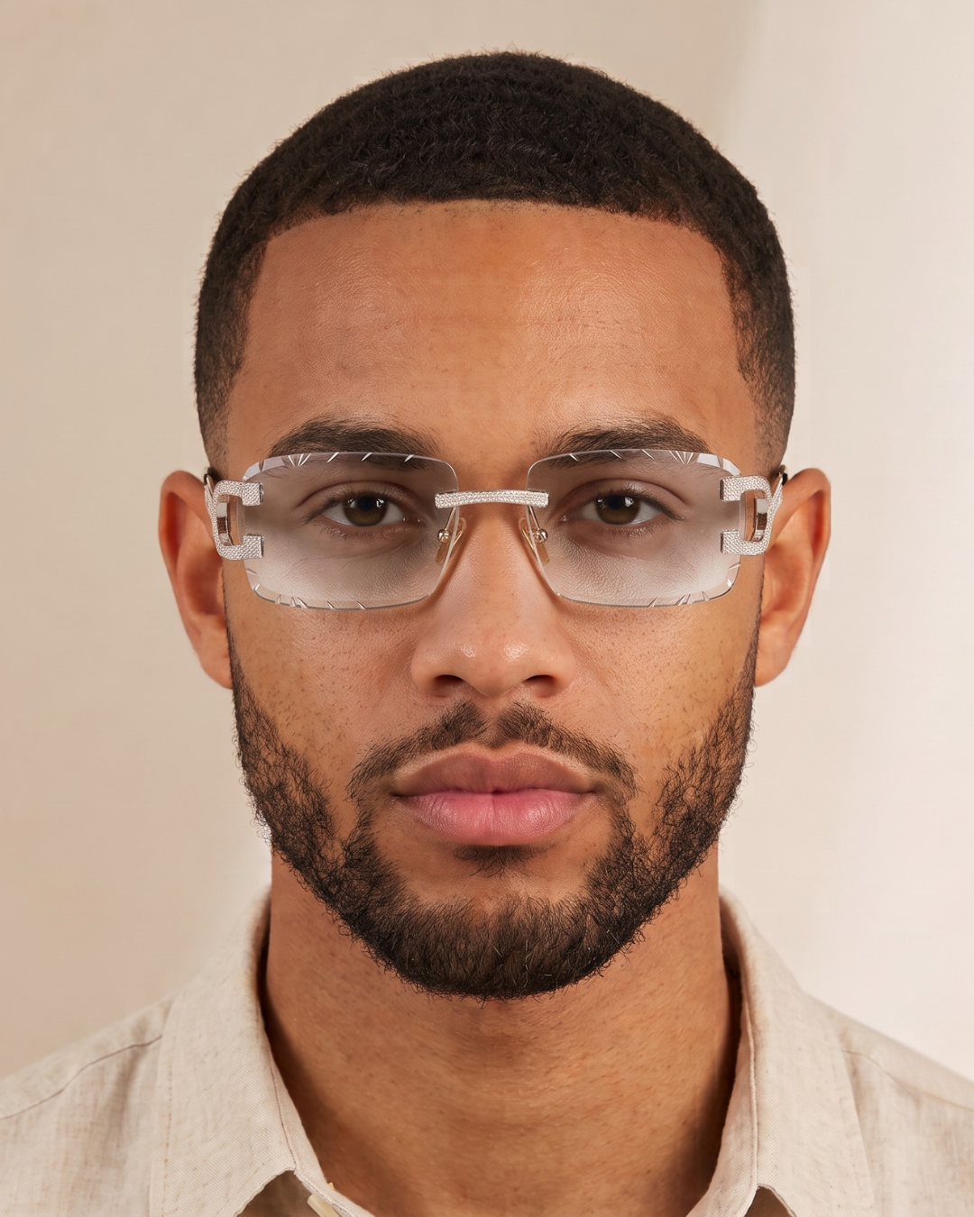 Rimless glasses Metal Clear Lens