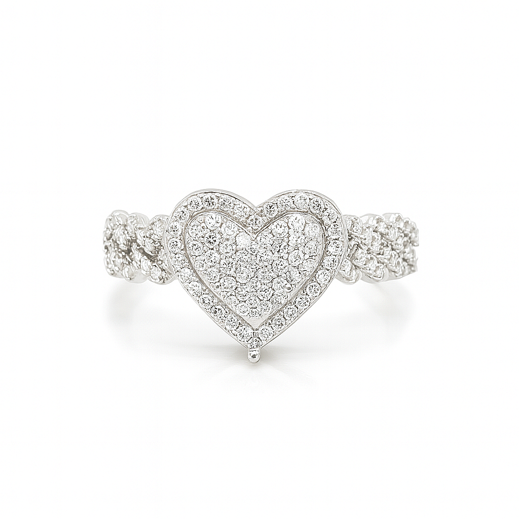 Heart Cuban Ring
