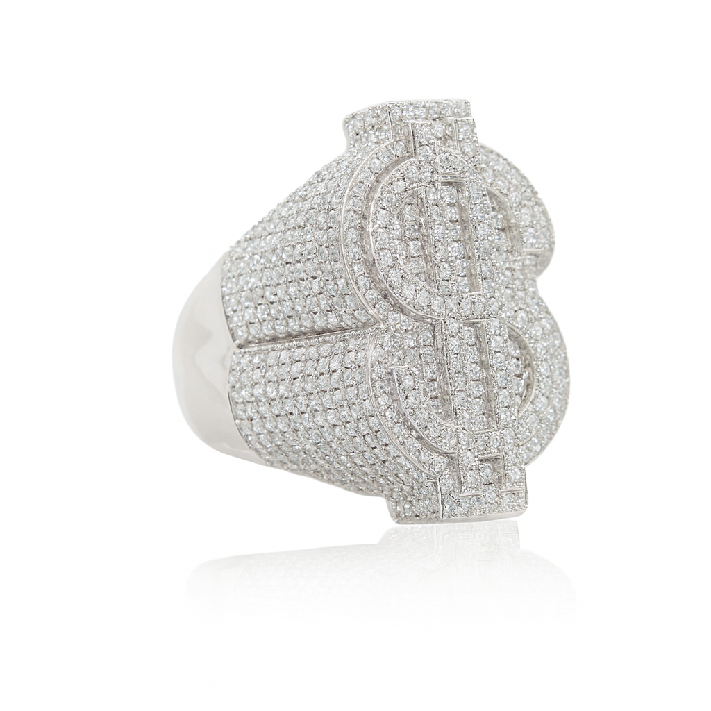 $ Sparkling Dollar Sign Ring
