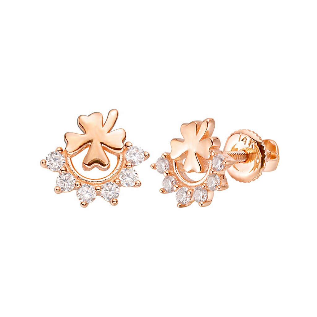 Delicate Flower Design Silver & Gold Earrings