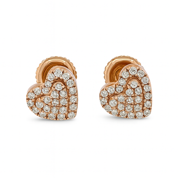 Eternal Rose-Gold Love Diamond Heart Earrings