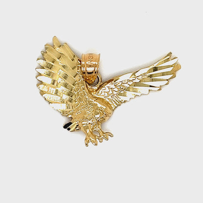 14K Gold Plain Eagle Pendant