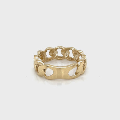 טבעת מיאמי קובנית 14K זהב רגיל 7 מ"מ