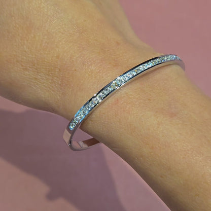 Tennis Clear Zirconia Steel Electroplated Bracelet Bangle