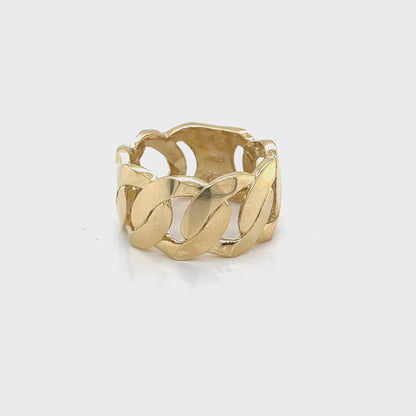 טבעת מיאמי קובנית 14K זהב רגיל 12 מ"מ