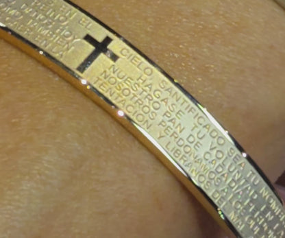 Personalized Stainless steel Christian cross Bible pray bangle bracelet