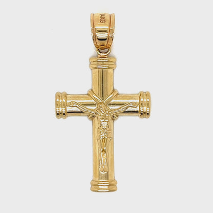 14K Gold Plain Jesus On Cross Pendant