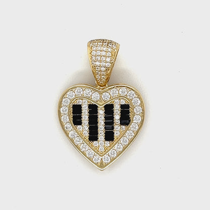 14K Gold Heart Pendants With Colored CZ
