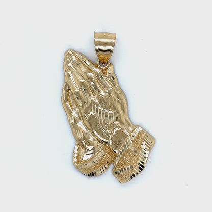 14K Gold Praying Hands Pendant