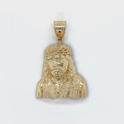 Colgante de Jesús 3D de oro de 14 quilates