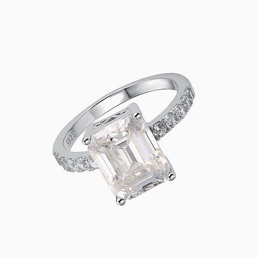 Engagement Shaped Cubic Zirconia 925 Silver Ring - C100189