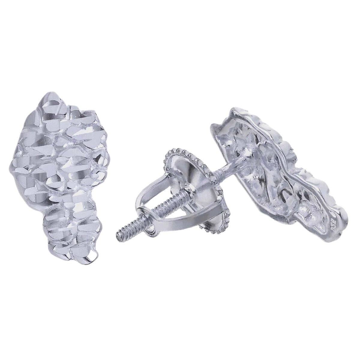 Nugget Rapper Hip Hop Men's Icy Screw Stud Unisex 0.5" Earrings - 202909